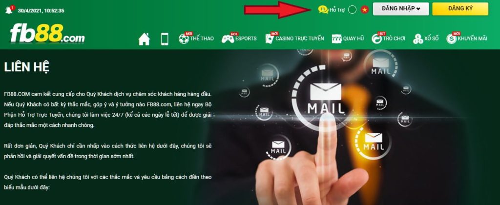 Hướng dẫn cách liên hệ hỗ trợ Fb88 Huong dan cach lien he ho tro Fb88