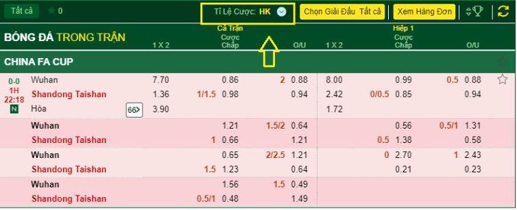 Hướng dẫn cách soi kèo odds HK Huong dan cach soi keo odds HK