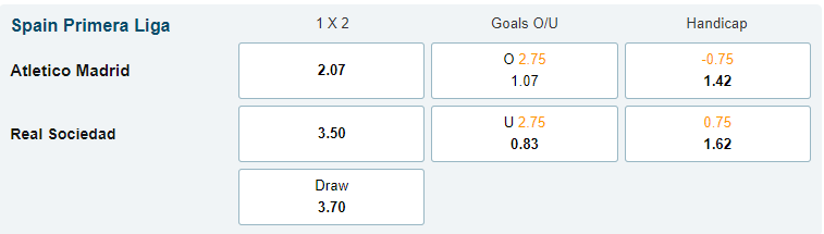 Kèo bóng đá Atletico Madrid vs Real Sociedad chính xác Keo bong da Atletico Madrid vs Real Sociedad chinh xac