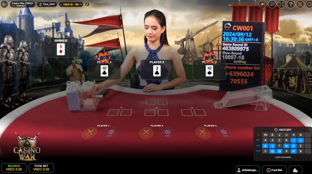 Làm sao để cá cược Casino War Fb88? Cach choi Casino War Fb88