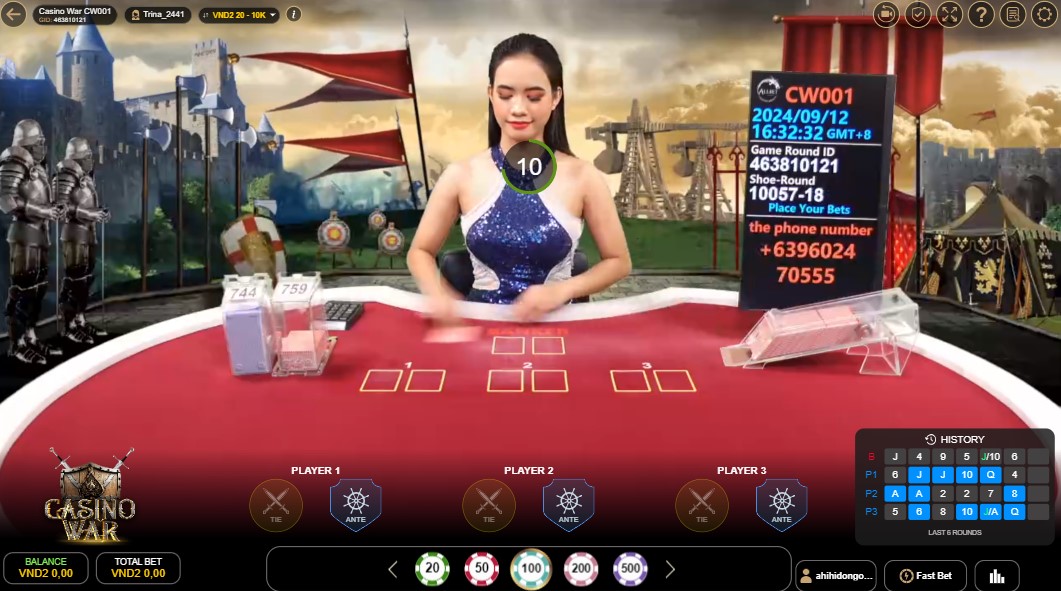 Đôi nét về trò chơi Casino War Fb88 Gioi thieu game Casino War Fb88