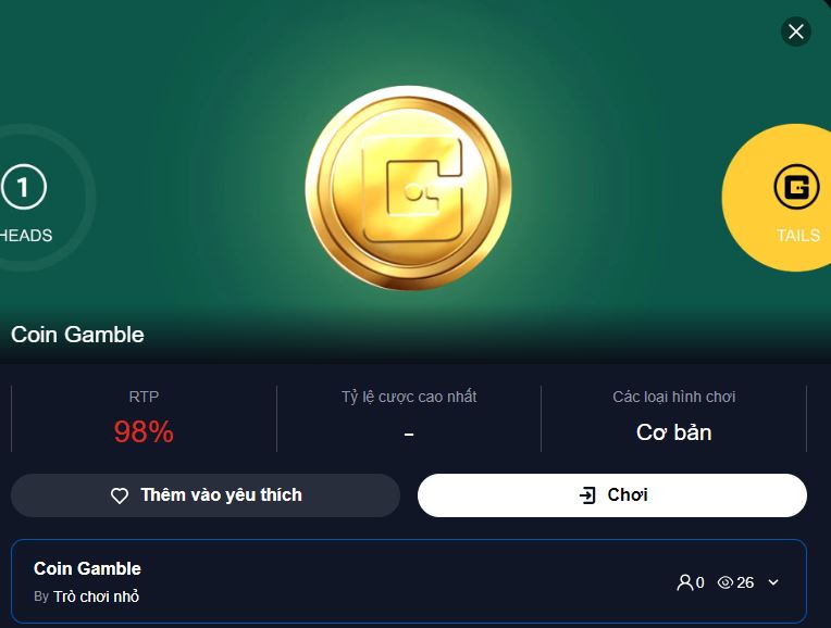 Giới thiệu game Coin Gamble Fb88 Tong quan game Coin Gamble Fb88