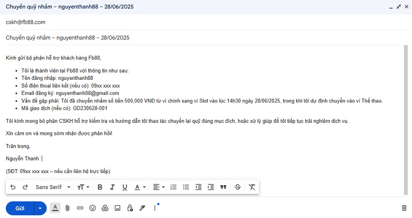 Liên hệ hỗ trợ khách hàng Fb88 qua gmail Lien he Fb88 qua gmail